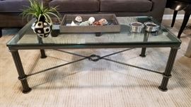 glass top coffee table