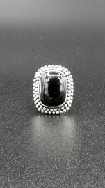 Sterling and onyx dinner ring