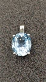 Topaz and sterling pendant