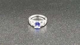 Sterling and purple gemstone ring