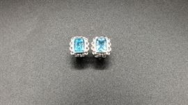 Sterling and topaz earrings - 