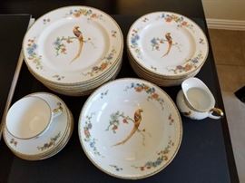 Golden Pheasant china set - not all pieces shown - MZ Altrahlau CM-R Czecholsovakia - set of 38 pieces