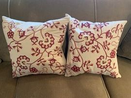 Embroidered pillows