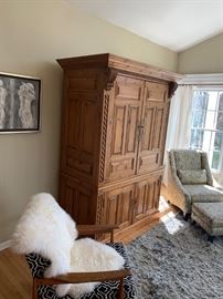 British Cottage Pine barley twist armoire