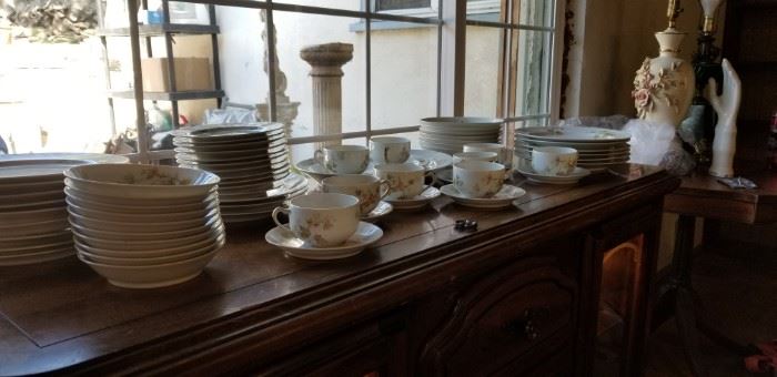 antique Limoge dish set for 8