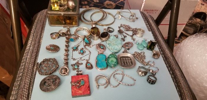 silver and costume jewelry