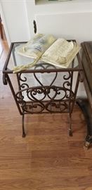 Wrought iron magazine/side table