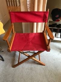 #55 (2) Red Fabric Directors Chairs $25 each $50.00
