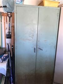 #69 Green Metal Cabinet 2 doors w/3 shelves 36Wx18Dx72T $75.00
