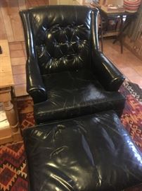 Black Chair and Ottoman $300