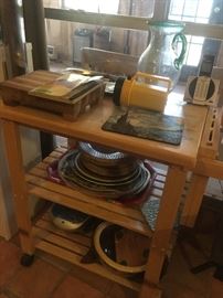 Butcher Block Cart $50