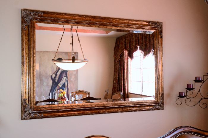 Large framed mirror great for dining, hallway, entry, bedroom, etc.