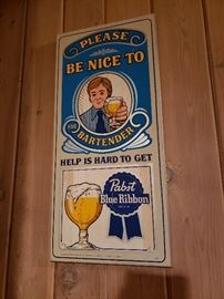 Pabst Blue Ribbon ‘Be Nice to Your Bartender’ Sign