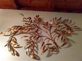 Mid-Century modern metallic wall art.