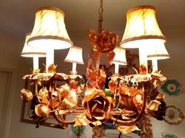 Vintage 6-light Spanish chandelier.