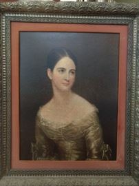 "Miss Pearce" (Franklin Pearce's daughter) by Thomas Sully, ca. 1840. I wanted this to be an oil portrait, but it's a nice print in a good frame - still hot!