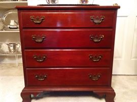 Vintage 4-drawer solid "Wildwood" cherry chest, by Willett Furniture Co., owned by Consider H. Willett, a Louisville, KY furniture company 1934 - 1962.