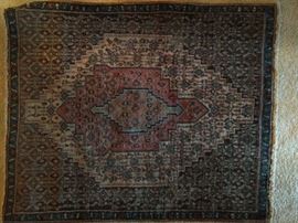 Sweet little Persian Bijar rug, measures 2' 1" x 1' 9".