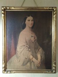 Typical "Old Lady" estate sale house print, but the gilt wood frame is fabby!