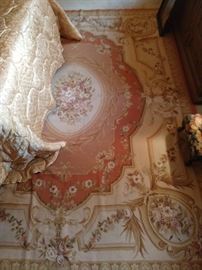 9 x 12 French Aubusson hand woven wool rug.