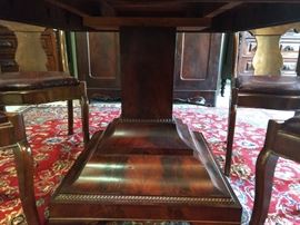 Detail of the pedestal on the American Empire entry table.