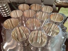 Set/12 Towle silverplated mint julep cups.