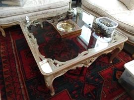1960s Frenchy natural wood coffee table.
