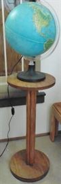 Globe on oak stand