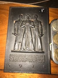 ANTIQUE CAST IRON PLAQUE