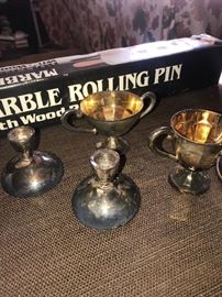 SILVER-PLATED CANDLE HOLDERS  