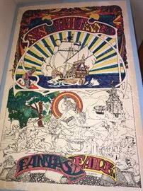 VINTAGE FANTASY FAIRE COLORING POSTER