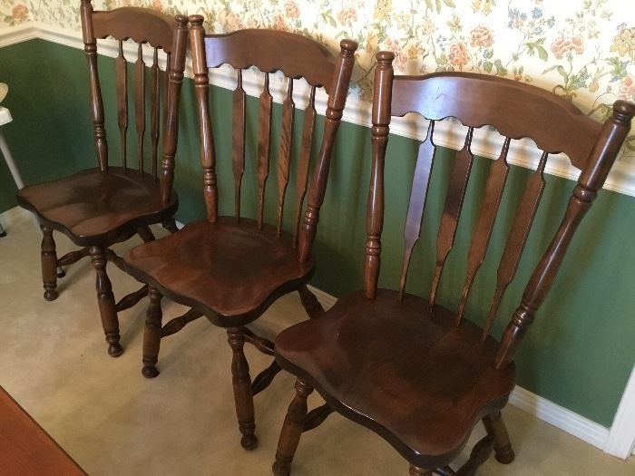 Set of six country chairs