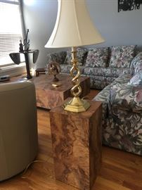 End Table & Brass Lamp!