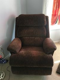 Lazy Boy Brown Fabric Rocker/Swivel/Recliner Chair!