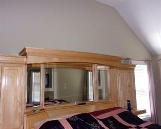 California King mattress and box and lighted headboard with side storage, and base with drawers...tons of storage!