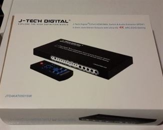 J-Tech Digital 5 port HDMI/MHL switch and audio extractor, new in box.