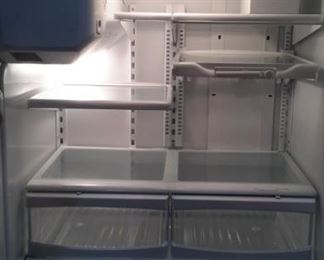 Maytag side-by-side, freezer on bottom. Very clean!