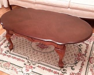 Excellent condition antique tufted sofa and 2 chairs, coffee table with 2 end tables