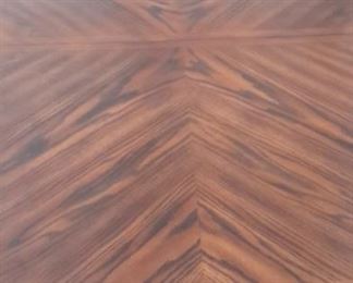 Stunning table top dining room table with drawer and 6 ladder back chairs(2 are captain)