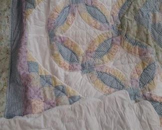 King sized handmade quilt and 2 pillow cases.