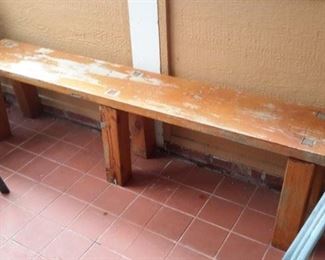 Long hand made bench.