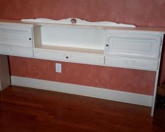 King sized headboard with storage.