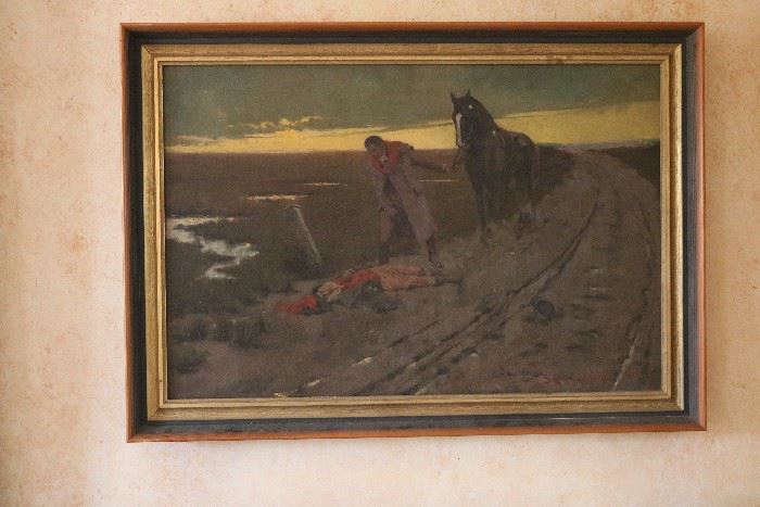 Late 19th century oil painting, signed Samuel H. Collom