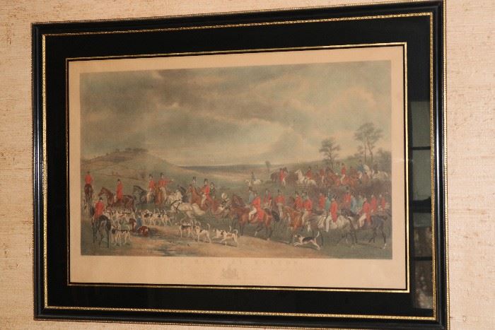 Large hunting lithograph