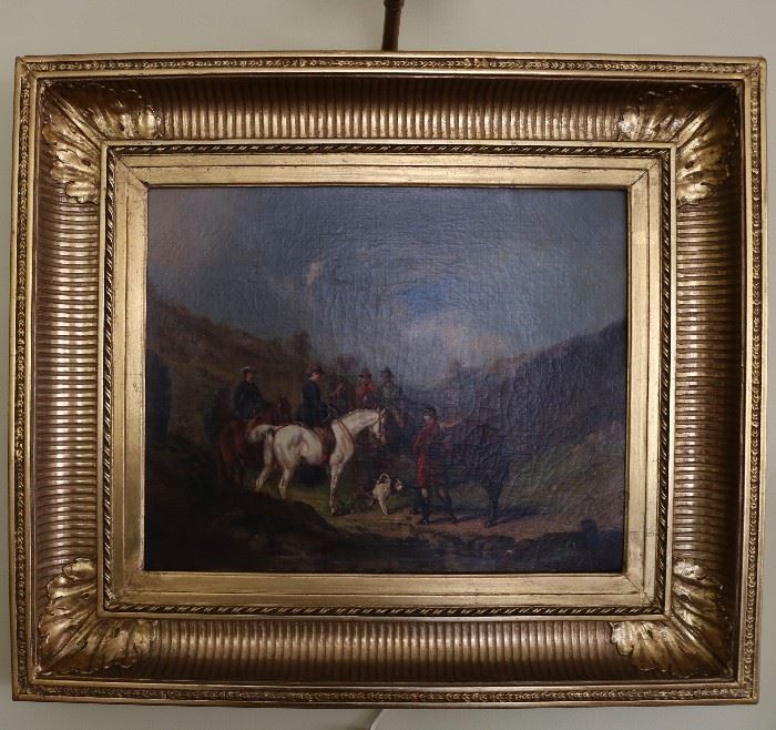 19th c Continental oil on canvas artist signed