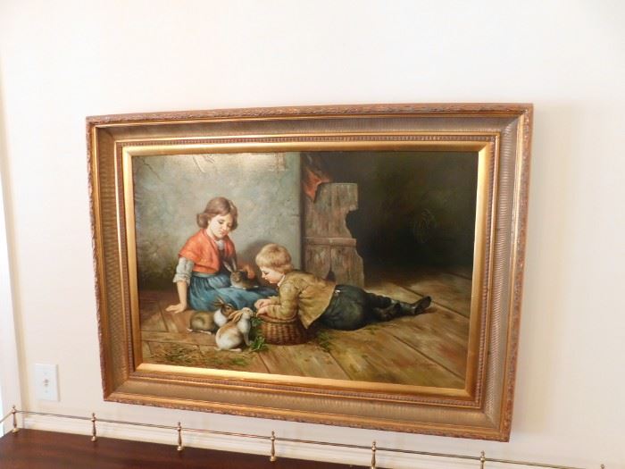 L. Mason Child Themed Oil Painting