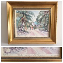 L. Brozinski "Blossom Village, Little Cayman" Signed and Numbered Art