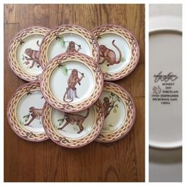 American Atelier Porcelain Monkey Plates
