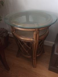 Decorative Glass Top End Table