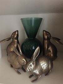 Brass Rabbits, Vase